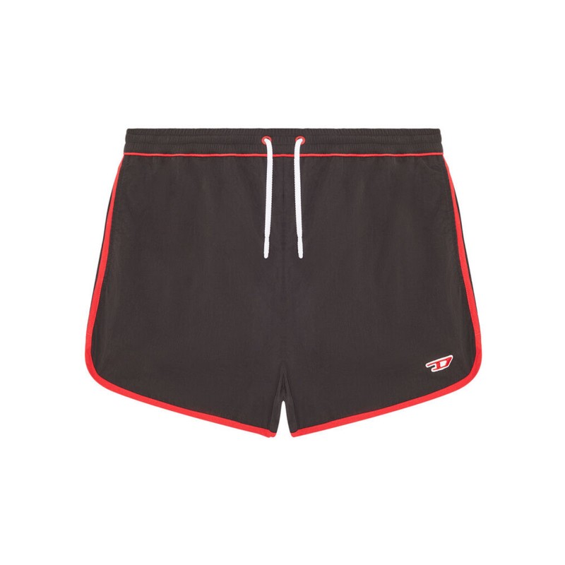 Diesel Swim Shorts In Washed Nylon-Black