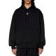 Diesel Oversized Hoodie With Metallic Logo-Black Diesel Oversized Hoodie With Metallic Logo-Black