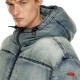 Diesel Distressed Denim Effect Puffer Jacket-90's Pale Denim Diesel Distressed Denim Effect Puffer Jacket-90's Pale Denim