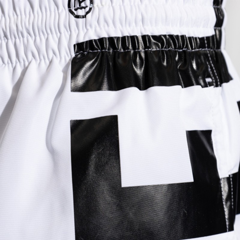 Diesel Swim Shorts Mid-Length With Maxi Logo Rio-41-D-Core-White/Black