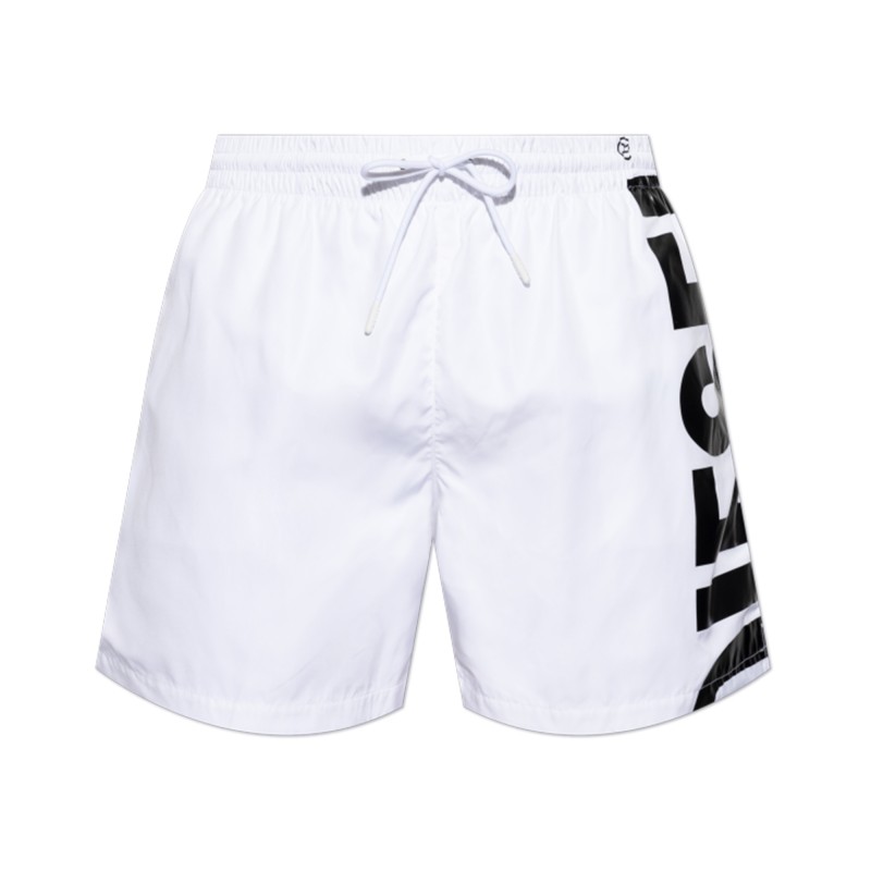 Diesel Swim Shorts Mid-Length With Maxi Logo Rio-41-D-Core-White/Black