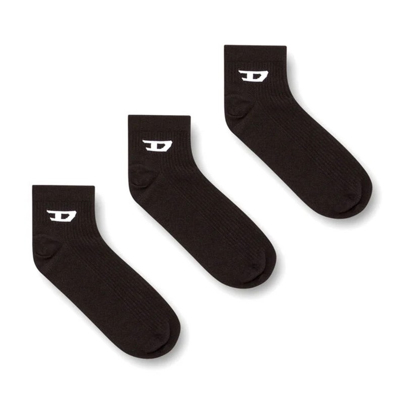 Diesel Socks Ankle 3 Pack-Black Diesel Socks Ankle 3 Pack-Black