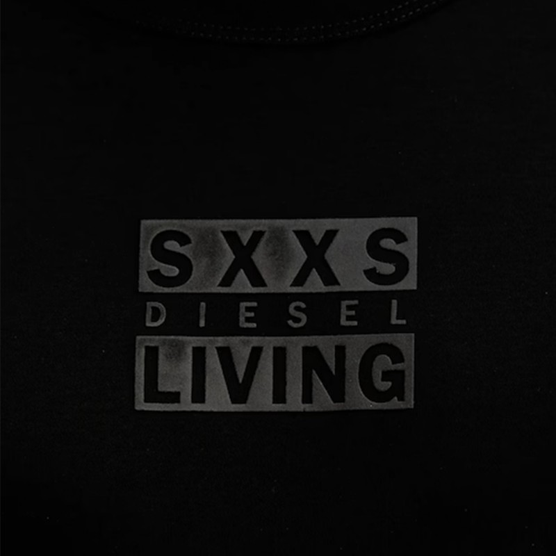 Diesel T-Shirt Long Sleeve With Logo-Black Diesel T-Shirt Long Sleeve With Logo-Black