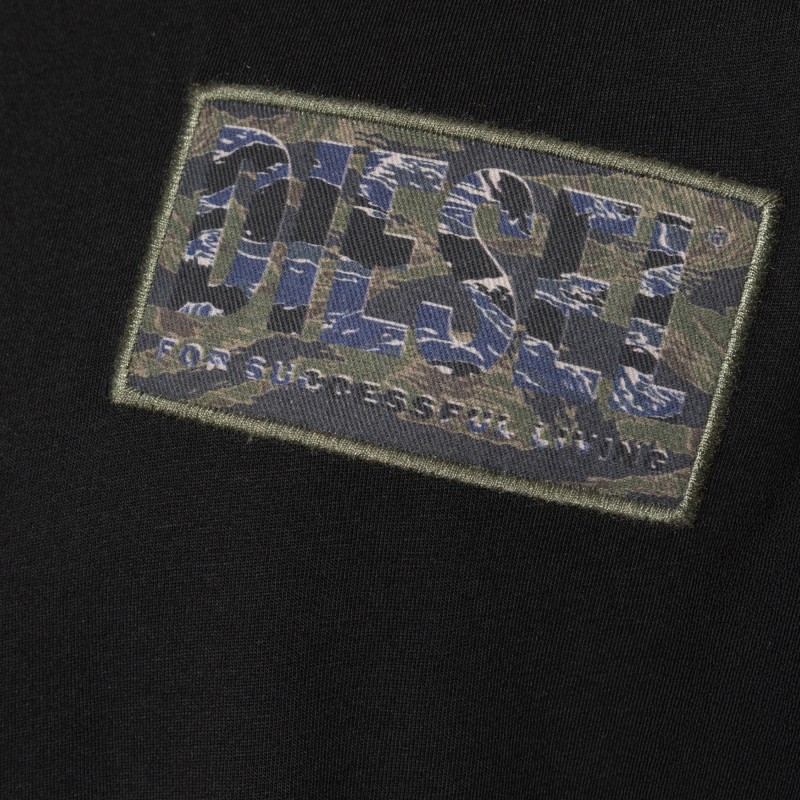 Diesel T-Shirt T-Norm-T3 Maglietta-Black Diesel T-Shirt T-Norm-T3 Maglietta-Black