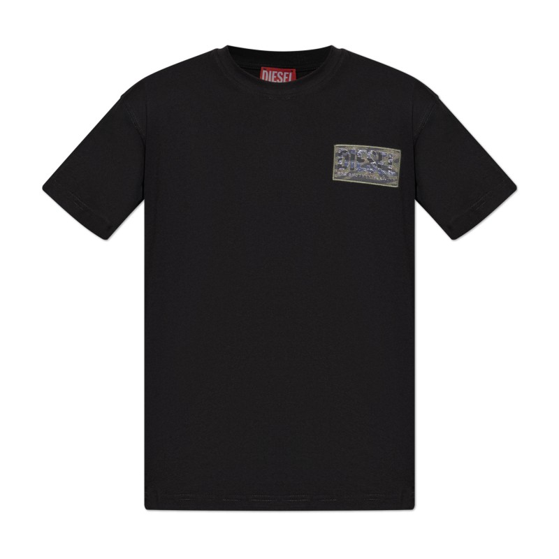 Diesel T-Shirt T-Norm-T3 Maglietta-Black Diesel T-Shirt T-Norm-T3 Maglietta-Black