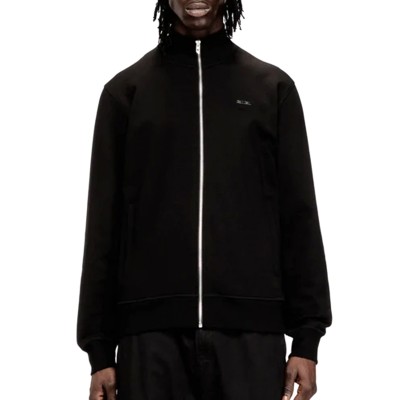 Diesel Zipped Sweatshirt With Metal Diesel Plaque-Black