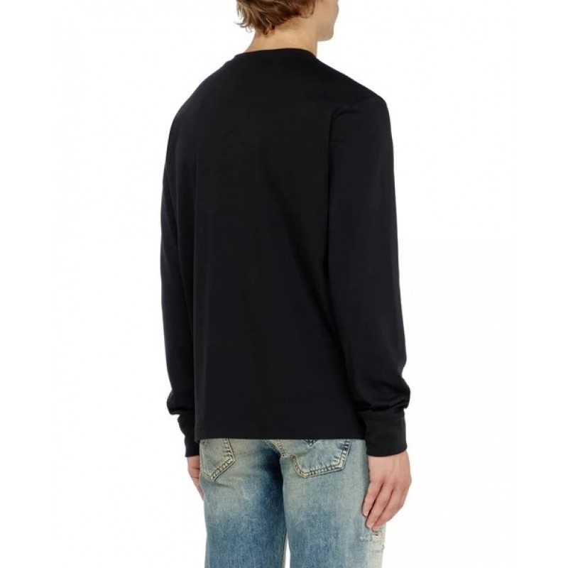 Diesel T-Shirt Long Sleeve T-Adjust-Met-Black Diesel T-Shirt Long Sleeve T-Adjust-Met-Black