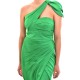 Allure Wrap Waist Shoulder Bow Dress-Green Allure Wrap Waist Shoulder Bow Dress-Green