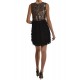 Dixie Dress Bronze Sequins & Fringes-Black