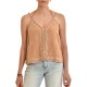 Nekane Top With Ethnic Embroidery & Ribbon-Sand