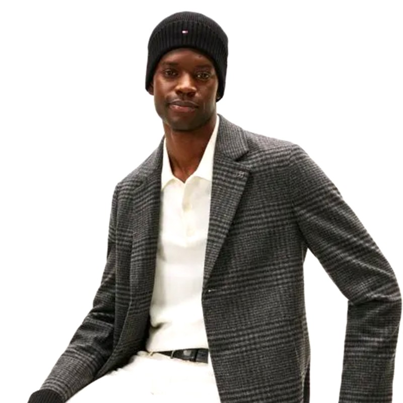 Tommy Hilfiger Flag Beanie And Gloves Gift Set-Black