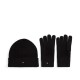 Tommy Hilfiger Flag Beanie And Gloves Gift Set-Black