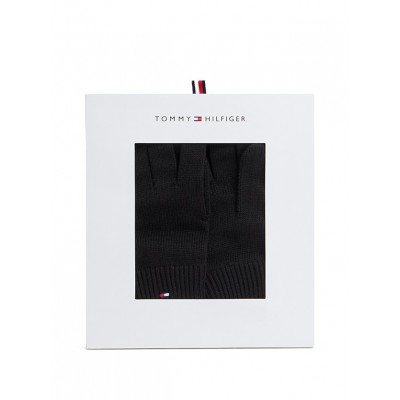 Tommy Hilfiger Beanie And Gloves TH Flag-Black