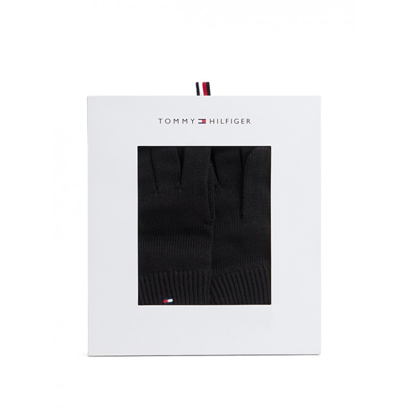 Tommy Hilfiger Beanie And Gloves TH Flag-Black Tommy Hilfiger Beanie And Gloves TH Flag-Black