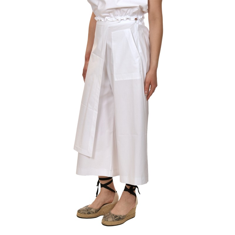 Lotus Eaters Crepe Wide Fit Trousers-White Lotus Eaters Crepe Wide Fit Trousers-White