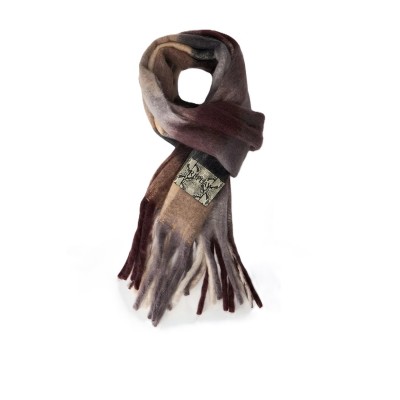 Replay Scarf Check Pattern-Dark Brown
