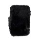 Replay Scarf Faux Fur With Diamond Logo-Black Replay Scarf Faux Fur With Diamond Logo-Black