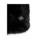 Replay Scarf Faux Fur With Diamond Logo-Black Replay Scarf Faux Fur With Diamond Logo-Black