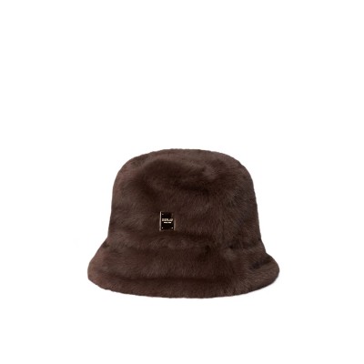 Replay Bucket Hat Faux Fur-Brown