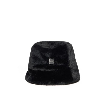 Replay Bucket Hat Faux Fur-Black