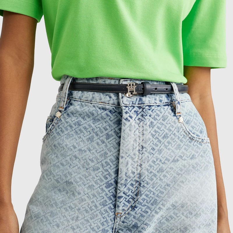 Tommy Hilfiger Waist Monogram Leather Belt-Desert Sky Tommy Hilfiger Waist Monogram Leather Belt-Desert Sky