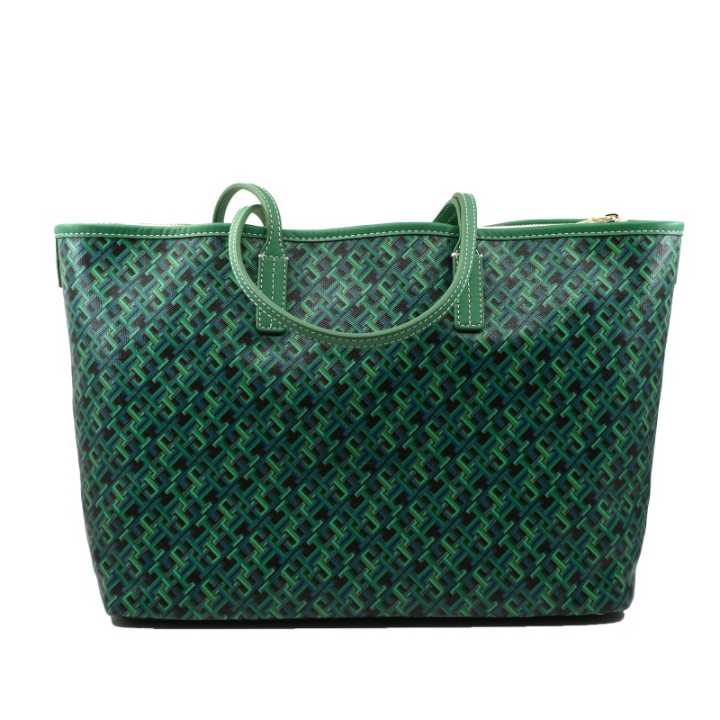 Tommy Hilfiger Monoplay Leather Tote Bag-Olympic Green