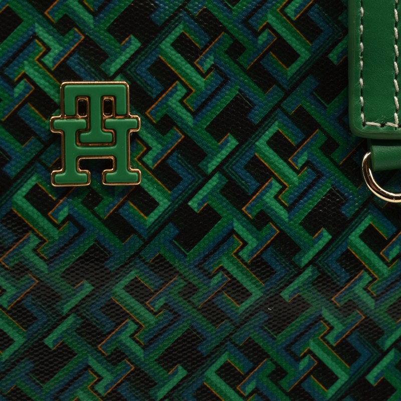 Tommy Hilfiger Monoplay Leather Tote Bag-Olympic Green