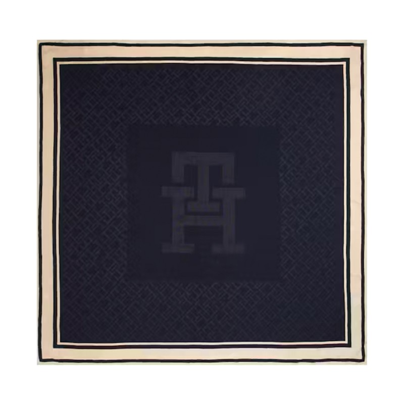 Tommy Hilfiger Scarf Chic Silk Blend Square-Blue