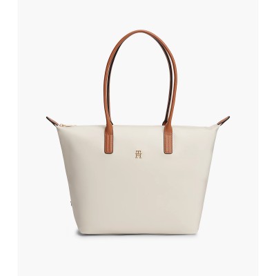 Tommy Hilfiger Tote Bag TH Monogram Contrast Handle-Soft Cream