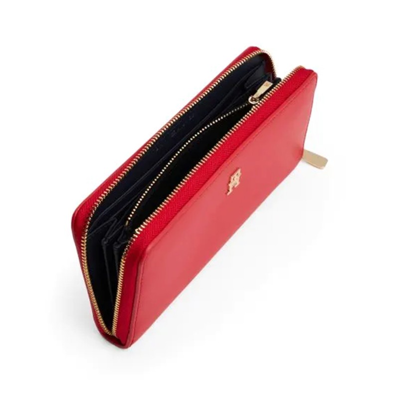 Tommy Hilfiger Wallet TH Monogram Zip Around-Primary Red