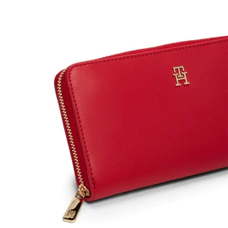 Tommy Hilfiger Wallet TH Monogram Zip Around-Primary Red