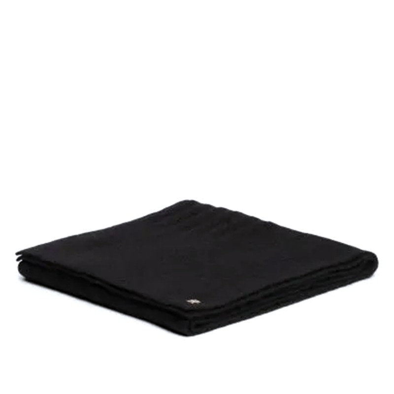 Tommy Hilfiger Scarf Fluffy Knitted With Cable Chic Pattern-Black