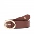 Tommy Hilfiger Belt Chic Twist Buckle Leather-Brown