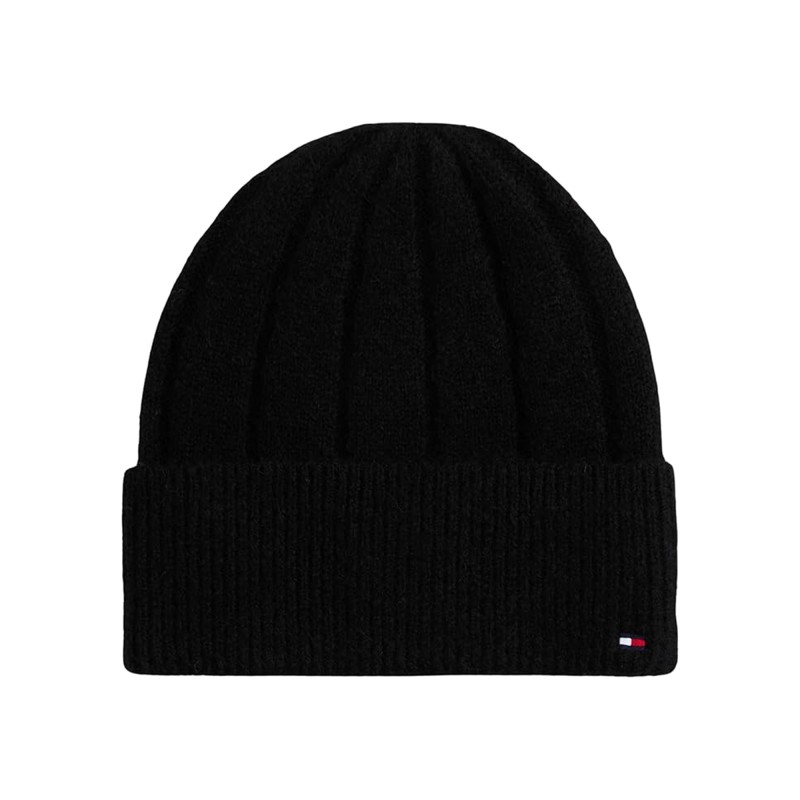 Tommy Hilfiger Beanie And Scarf TH Flag Gift Box-Black