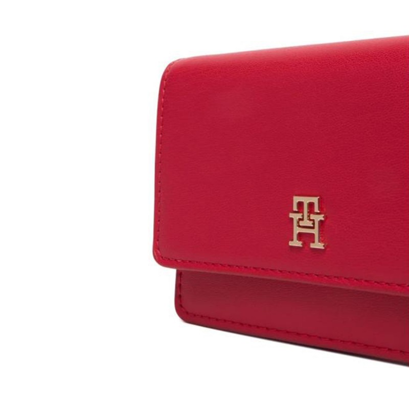 Tommy Hilfiger Wallet Chain TH Icon Card Holder-Primary Red