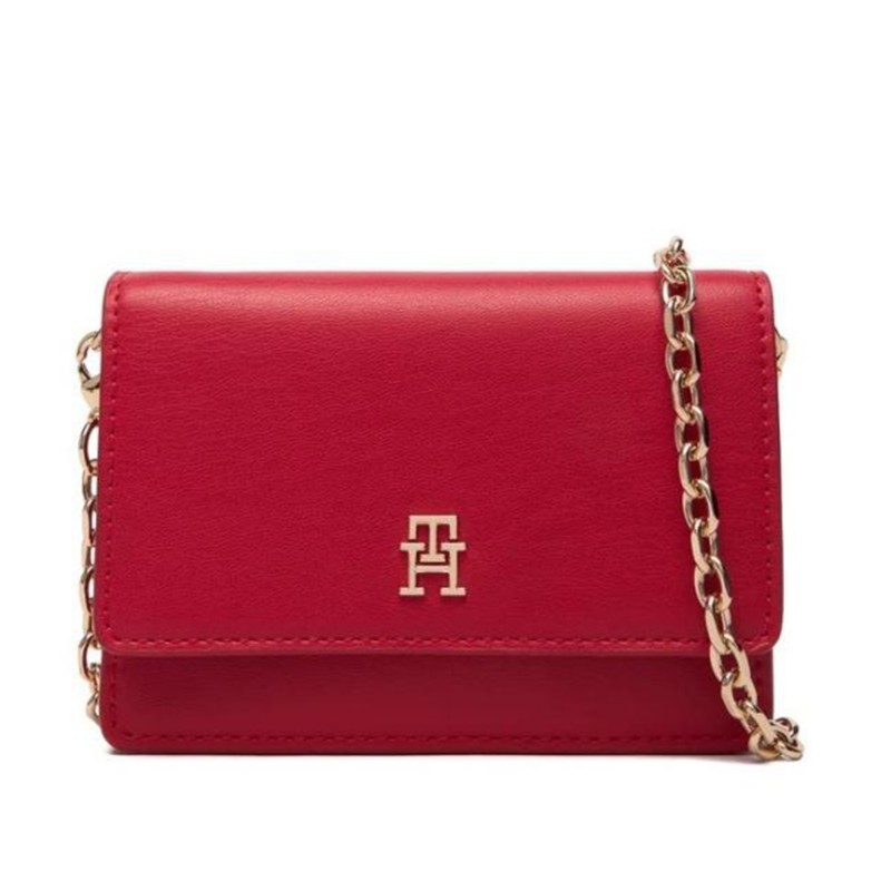 Tommy Hilfiger Wallet Chain TH Icon Card Holder-Primary Red