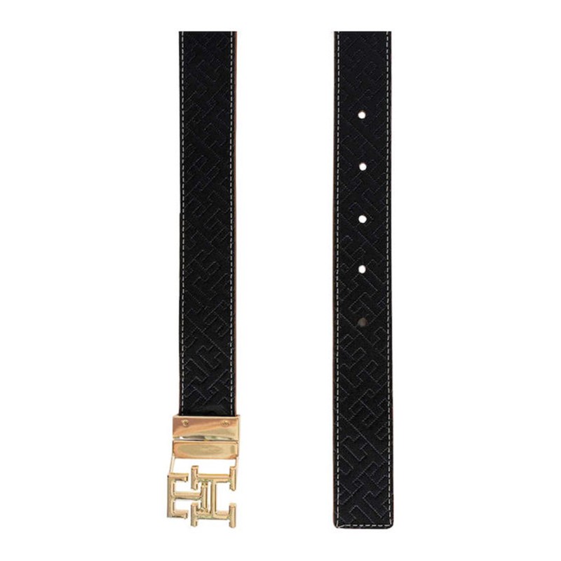 Tommy Hilfiger Belt 3.0 TH Logo-Black Mono/Cognac Tommy Hilfiger Belt 3.0 TH Logo-Black Mono/Cognac