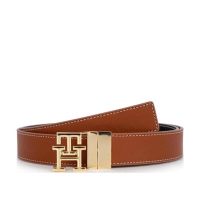 Tommy Hilfiger Belt 3.0 TH Logo-Black Mono/Cognac