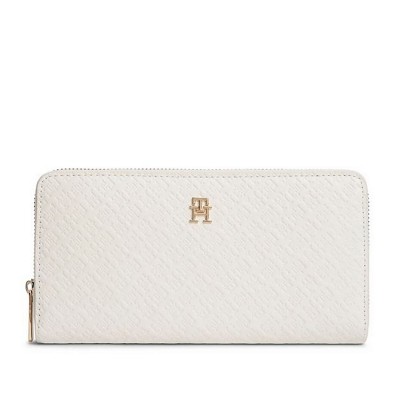 Tommy Hilfiger Wallet Zip Large TH Icon-Soft Cream