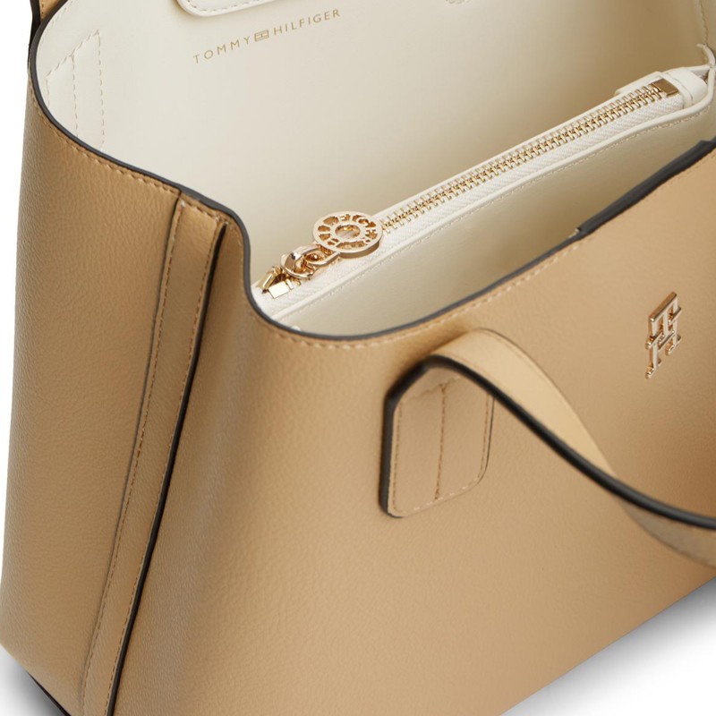 Tommy Hilfiger Bag TH Icon Mini Satchel-Beige Tommy Hilfiger Bag TH Icon Mini Satchel-Beige
