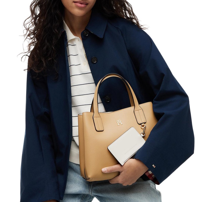 Tommy Hilfiger Bag TH Icon Mini Satchel-Beige Tommy Hilfiger Bag TH Icon Mini Satchel-Beige