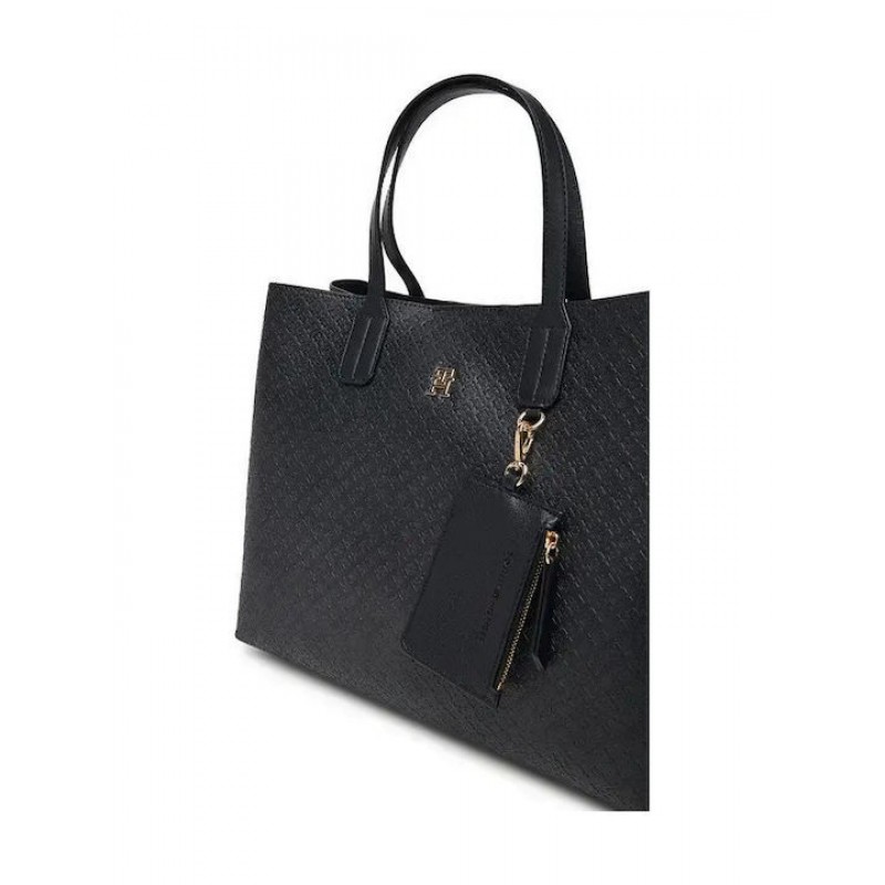Tommy Hilfiger Satchel Bag TH Icon Monologo-Black Tommy Hilfiger Satchel Bag TH Icon Monologo-Black