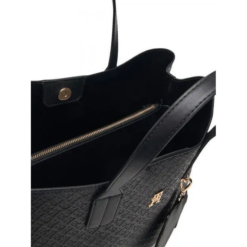 Tommy Hilfiger Satchel Bag TH Icon Monologo-Black Tommy Hilfiger Satchel Bag TH Icon Monologo-Black