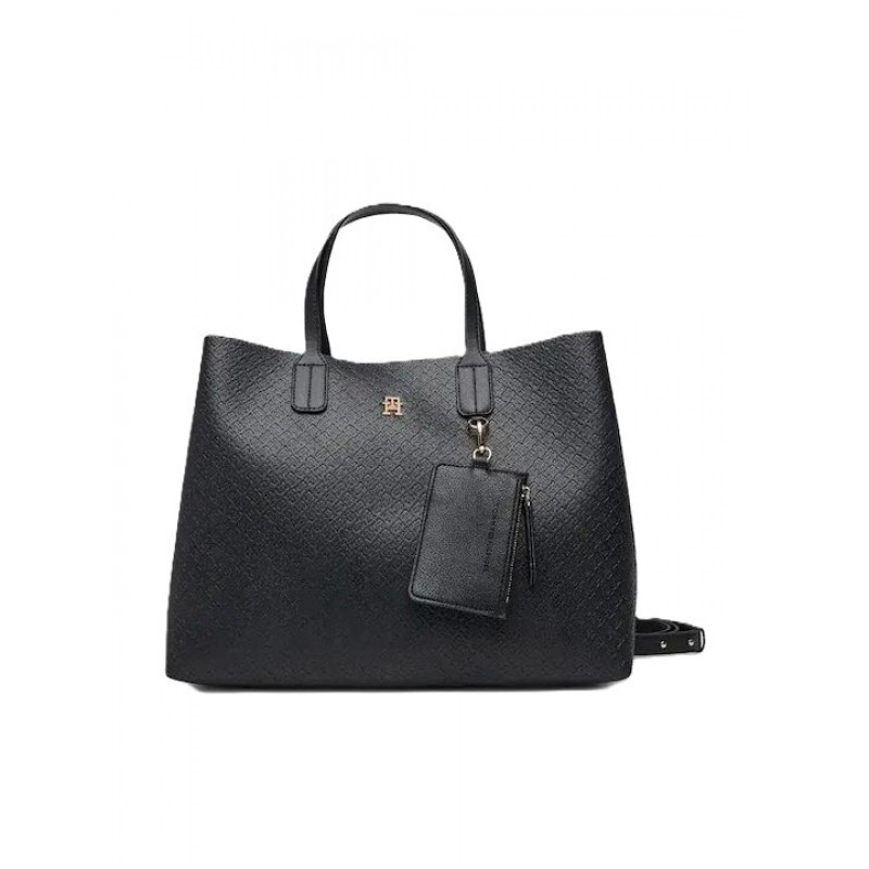 Tommy Hilfiger Satchel Bag TH Icon Monologo-Black Tommy Hilfiger Satchel Bag TH Icon Monologo-Black