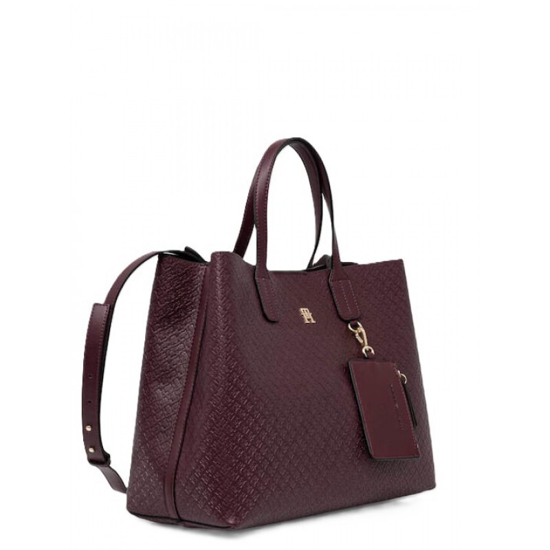 Tommy Hilfiger Satchel Bag TH Icon Monologo-Oxblood