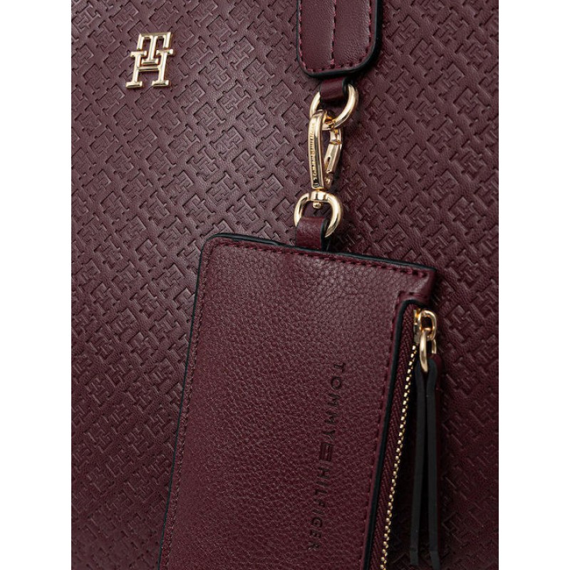 Tommy Hilfiger Satchel Bag TH Icon Monologo-Oxblood