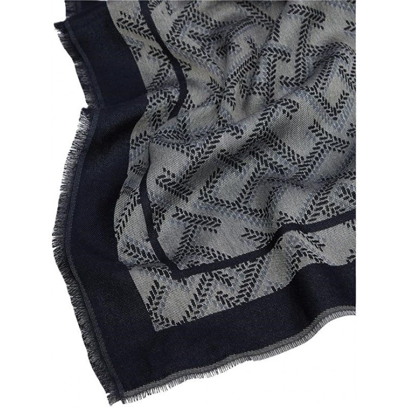 Tommy Hilfiger Scarf TH Monogram Jacquard-Space Blue Tommy Hilfiger Scarf TH Monogram Jacquard-Space Blue
