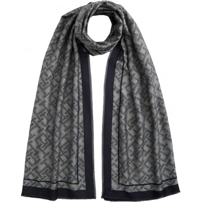 Tommy Hilfiger Scarf TH Monogram Jacquard-Space Blue