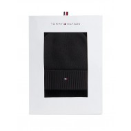 Tommy Hilfiger Beanie & Scarf TH Flag Gift Box-Black