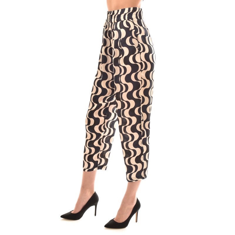 Philosophy Satin Print Pleated Pants-Black/Gold Philosophy Satin Print Pleated Pants-Black/Gold